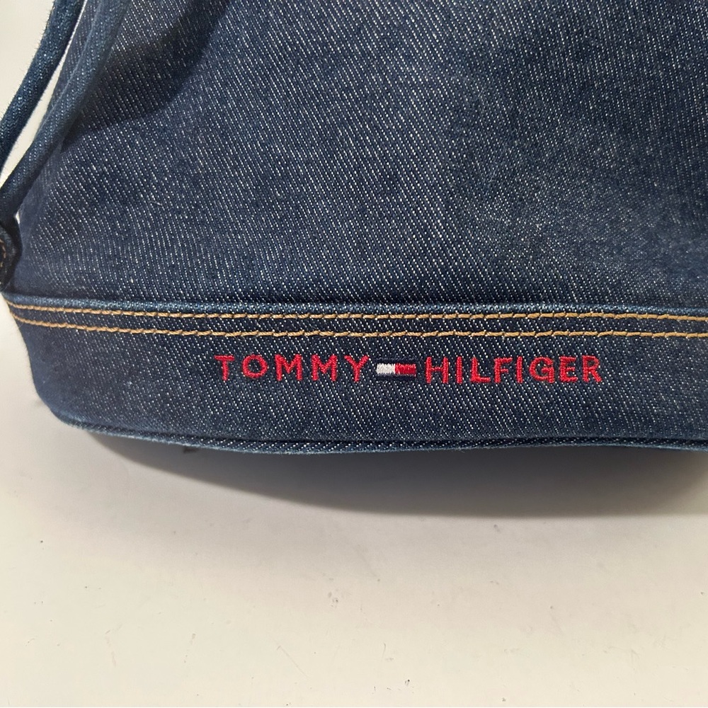 Tommy Hilfiger Vintage Denim Drawstring Cinch Bucket Bag - Picture 10 of 11